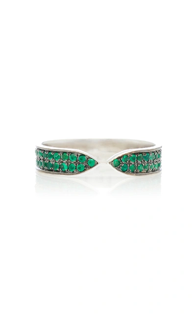 Ralph Masri 18kt White Gold And Emerald Ring In Green