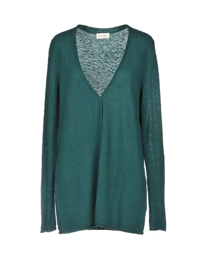 American Vintage Cardigan In Emerald Green