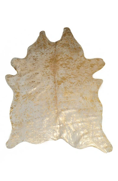 Natural Genuine Cowhide Rug In  Gold