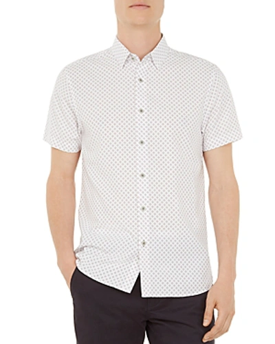 Ted Baker Shorpol Polynosic Regular Fit Button-down Shirt In White