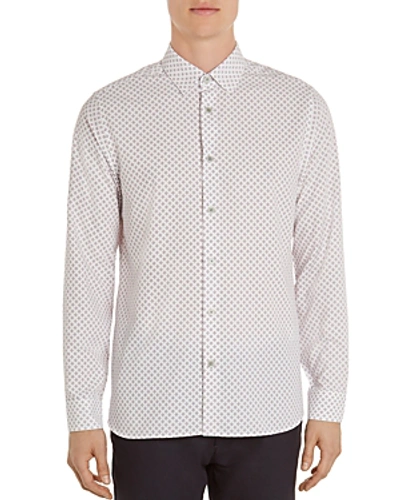 Ted Baker Festpol Polynosic Regular Fit Button-down Shirt In White
