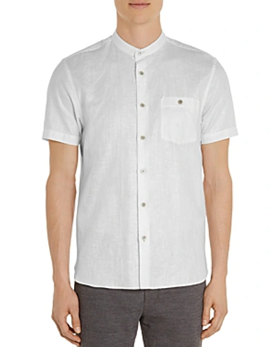 Ted Baker Selday Granddad Regular Fit Button-down Shirt In White