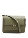 Marni - Trunk Medium Leather Shoulder Bag - Womens - Khaki