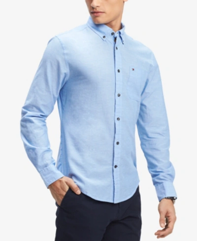 Tommy Hilfiger Men's Southern Prep Cotton Linen Blend Shirt, Created For Macy's In Lemon Drop