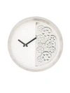 Uma Contemporary Geared Stainless Steel Wall Clock In Multi