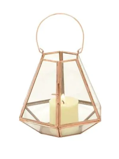 Uma Modern Hexagonal Candle Lantern In Gold