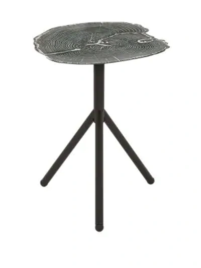 Uma Accent Tables Contemporary Iron Tripod And Tree Ring Table In Black