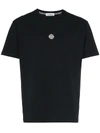 Stone Island Black Large Rear Logo Print Cotton T Shirt