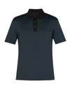 Prada Point-collar Stretch-cotton Jersey Polo Shirt In Navy