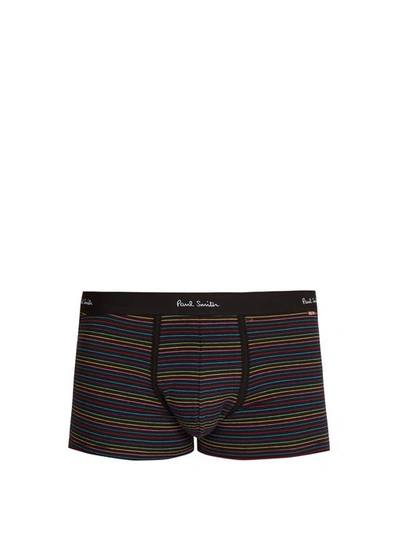 Paul Smith Striped Stretch-cotton Jersey Boxer Shorts In Black