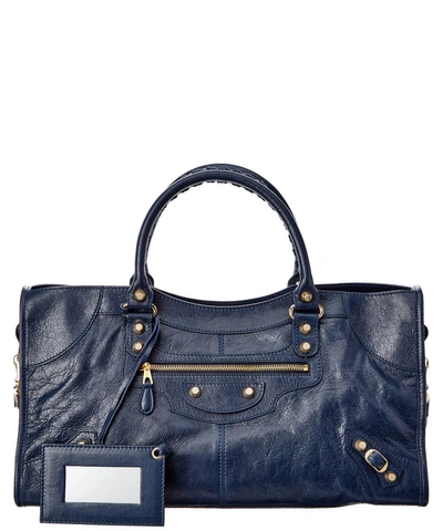 Balenciaga 12 Gold City Medium Bag' In Navy | ModeSens