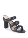 Avec Les Filles Mara Leather Sandals In Black