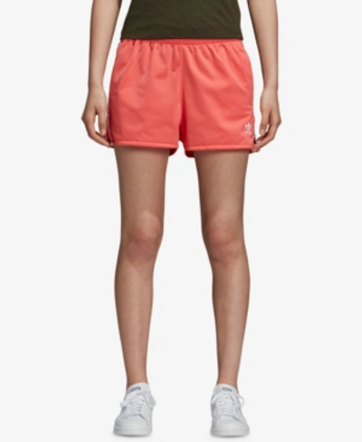 Adidas Originals Women's Originals 3-stripes Shorts, Pink In Semi Flash Red