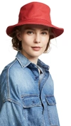 Madewell Short-brimmed Canvas Bucket Hat In Bright Brick