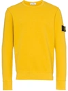 Stone Island Logo Patch Sweatshirt In Yellow/orange