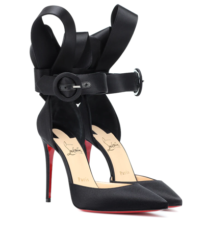 Christian Louboutin Raissa 100 Bow-back Satin Pumps In Black