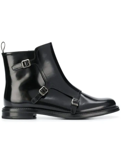 Church's 20mm Amelia Buckled Leather Boots In Black