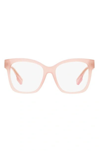 Burberry Sylvie 53mm Square Optical Glasses In Pink