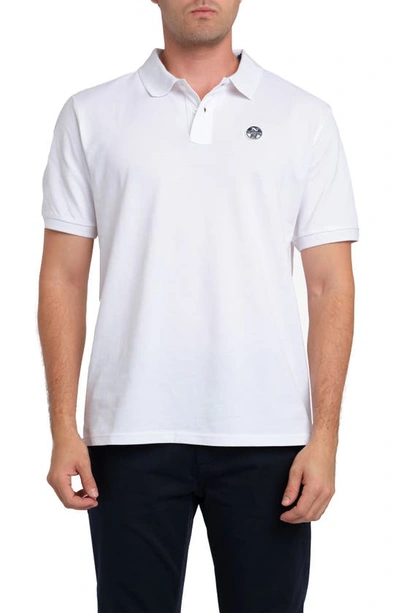 North Sails Logo Patch Cotton Polo In White