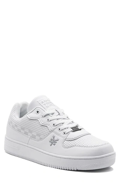 Zoo York Check Faux Leather Basketball Sneaker In White