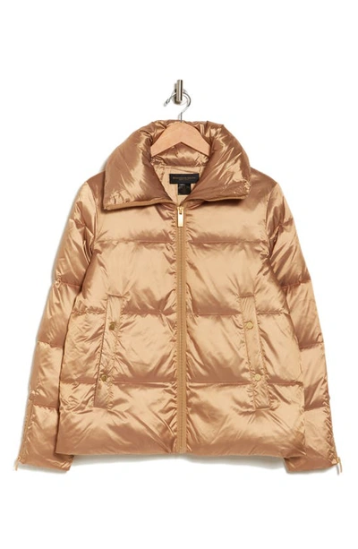 Donna Karan Stand Collar Puffer Jacket In Gold ModeSens