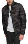 Calvin Klein Stretch Puffer Jacket In Black Camo