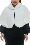 Nina Leonard Faux Fur Capelet In Ivory