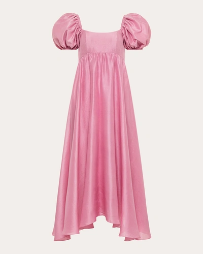 Azeeza Rory Silk Midi Dress In Pink