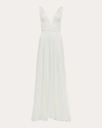 Azeeza Cirrus Silk-charmeuse Gown In White