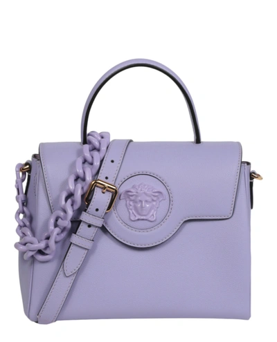 Versace La Medusa Shoulder Bag In Purple