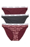 Calvin Klein Assorted Bikinis In Ko0 Tawny Port/