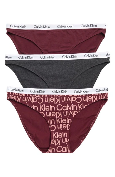 Calvin Klein Assorted Bikinis In Ko0 Tawny Port/