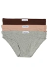 Calvin Klein Assorted 3-pack Bikinis In Gq2 Grey Heathe
