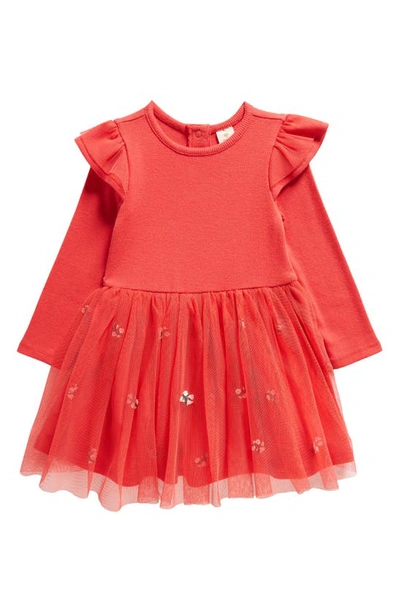 Tucker + Tate Babies' Embroidered Tulle Dress In Red Letter