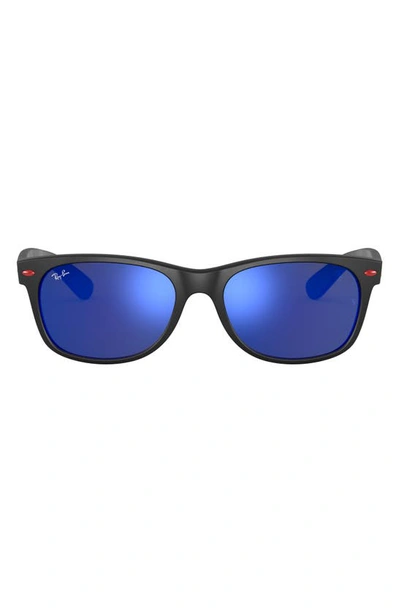 Ray Ban 55mm Mirrored Square Sunglasses In Matte Black