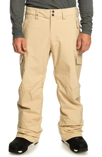 Quiksilver Porter Ski Pants In Pale Khaki