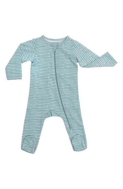 Norani Babies' Stripe Organic Cotton Footie In Blue