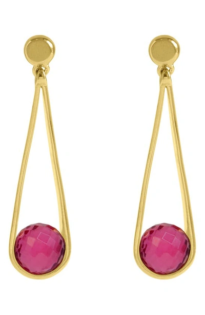 Dean Davidson Mini Ipanema Drop Earrings In Vivid Pink/ Gold