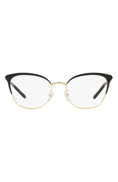 Tory Burch 53mm Square Optical Glasses In Shiny Gold