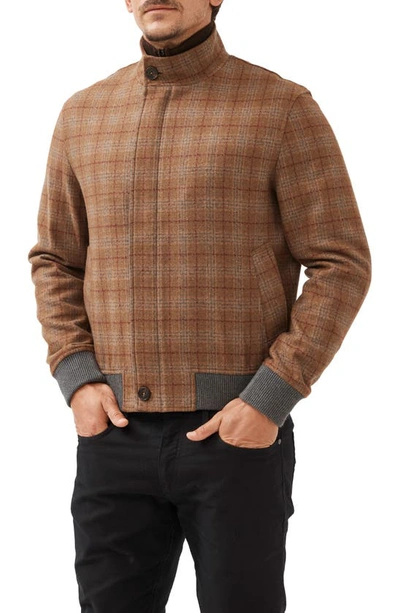 Rodd & Gunn Hampstead Plaid Wool Blend Jacket In Nutmeg