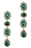 Deepa Gurnani Ariella Drop Earrings In Emerald