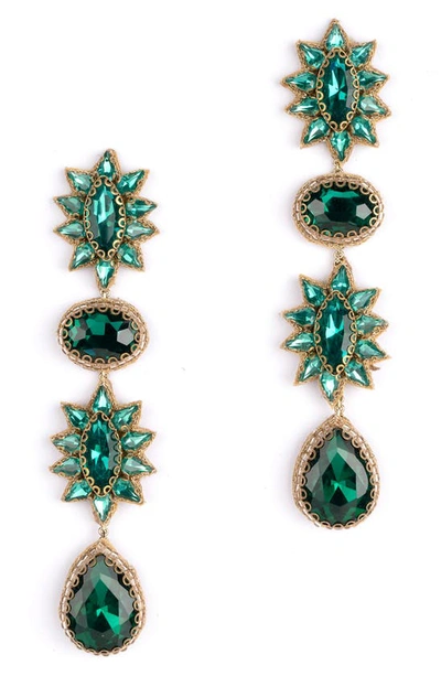 Deepa Gurnani Ariella Drop Earrings In Emerald