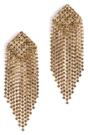 Deepa Gurnani Niomi Crystal Fringe Drop Earrings In Gold