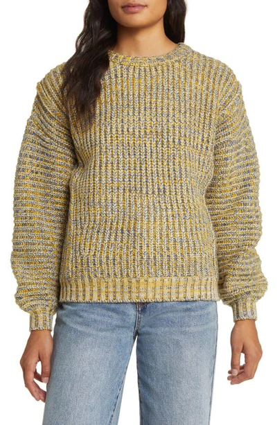 Magaschoni Chunky Wool Blend Sweater In Yellow/blue
