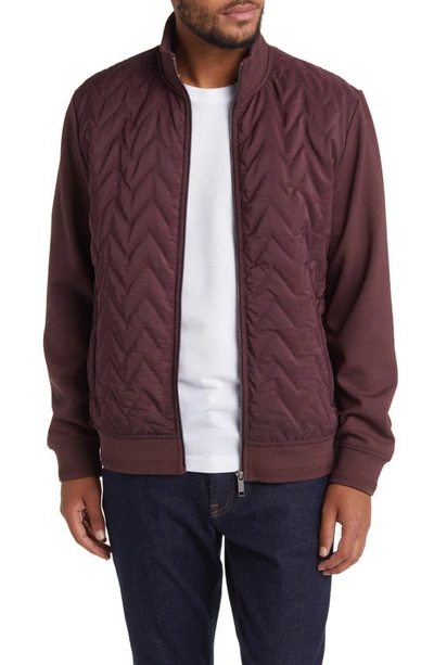 Ted Baker Quilted Knit Sleeve Jacket In Deep Purple