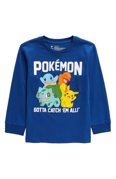 Tucker + Tate Kids' Long Sleeve Graphic T-shirt In Blue Monaco Pokemon