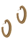 Deepa Gurnani Elena Crystal Hoop Earrings In Gold