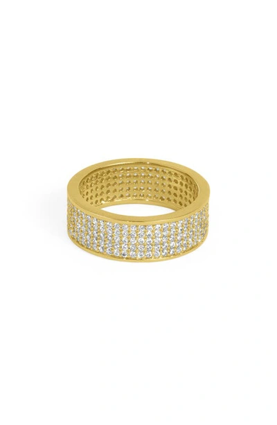 Dean Davidson Petit Pavé Thick Stacking Ring In White Topaz/ Gold