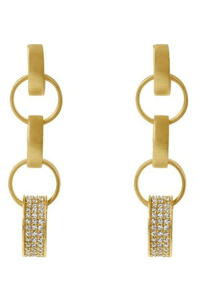 Dean Davidson Petit Link Pavé Statement Drop Earrings In White Topaz/ Gold