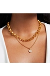 Dean Davidson Petit Pavé Knockout Disc Pendant Necklace In White Topaz/ Gold